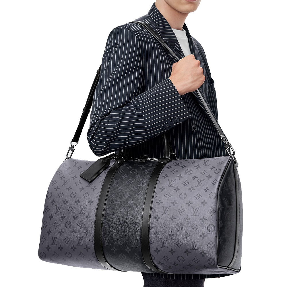 Louis Vuitton Keepall Bandouliere 50 Monogram Eclipse Duffle Bag