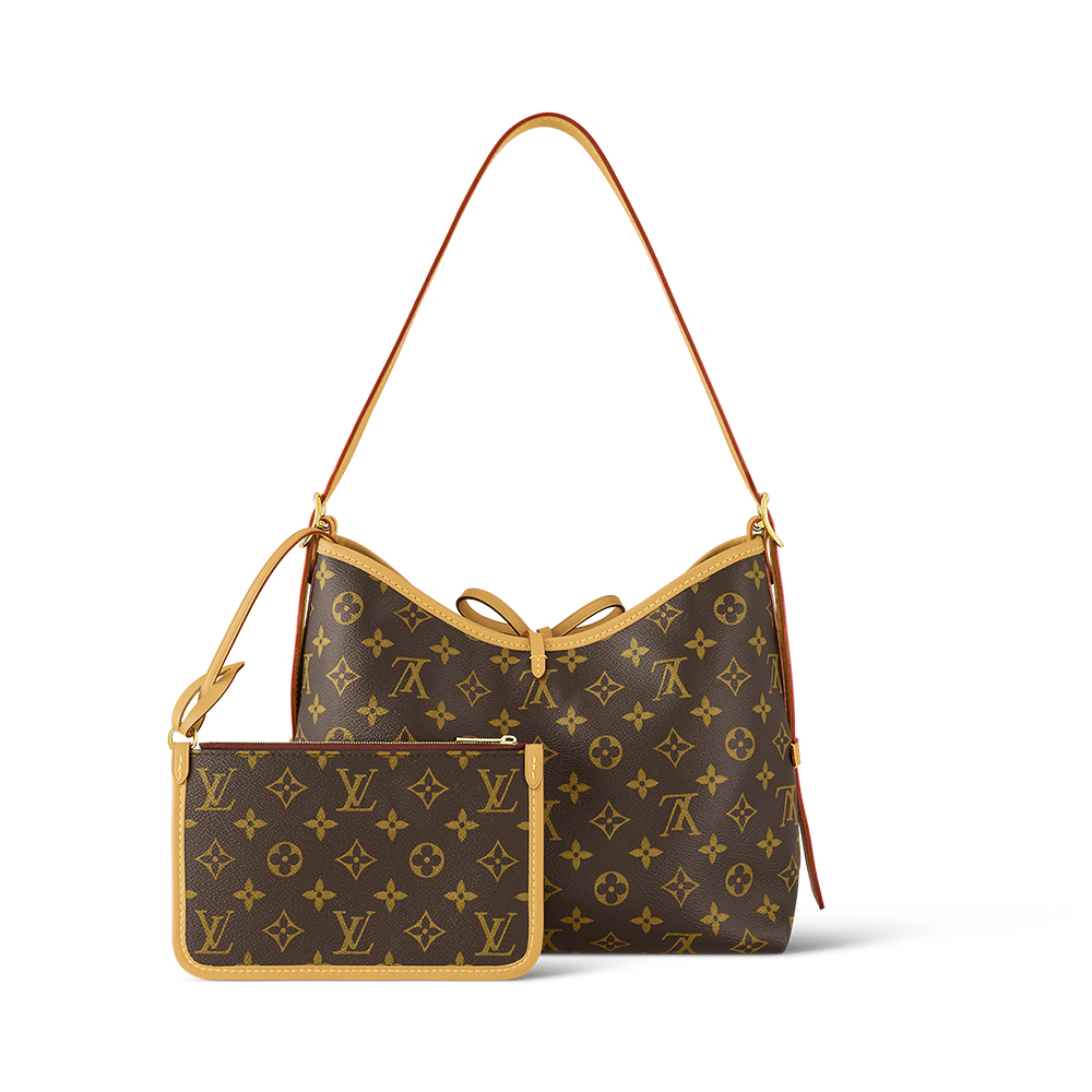 Louis Vuitton Carryall PM Monogram Canvas Shoulder Bag Brown