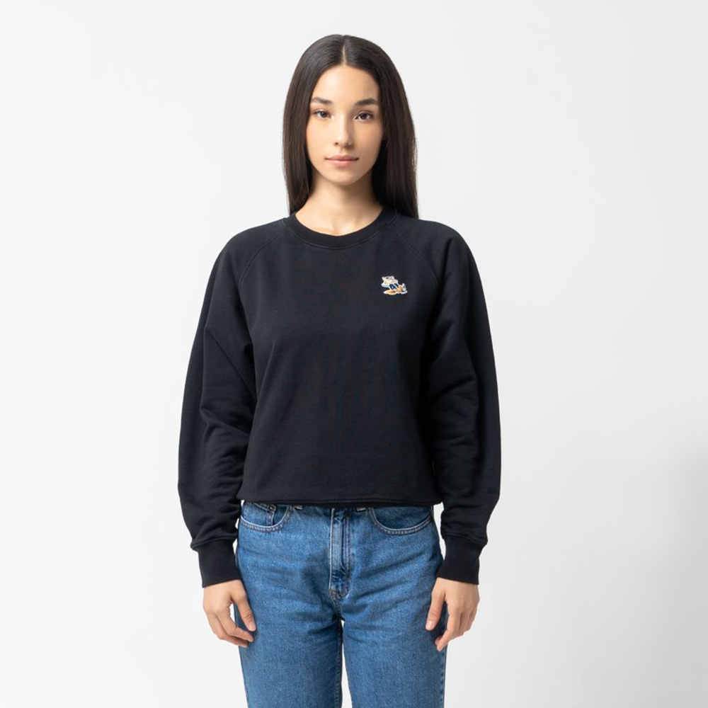 Maison Kitsune Dressed Fox Patch Adjusted Sweatshirt Black