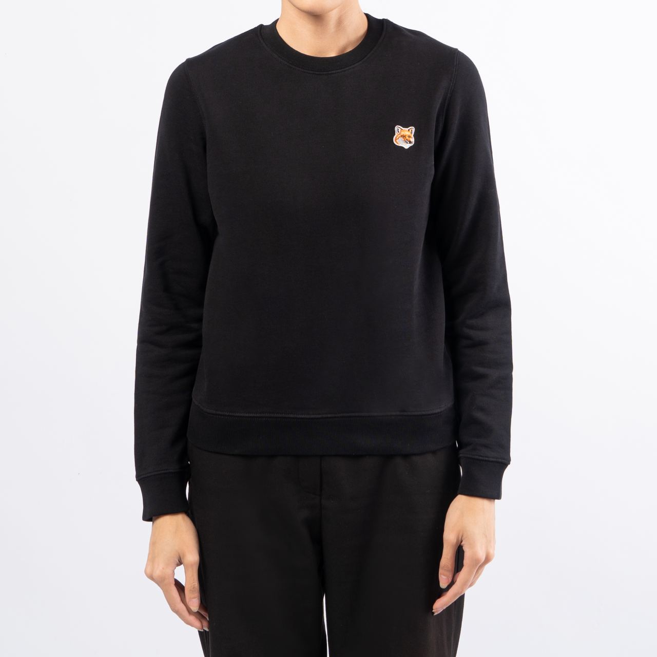 Maison Kitsunè Fox Head Patch Regular Sweatshirt Black Women