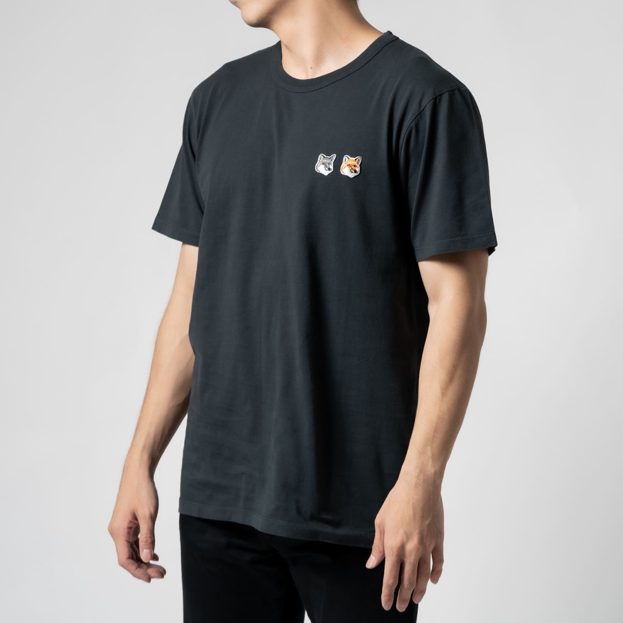 Maison Kitsune Double Fox Head Patch Classic T-Shirt
