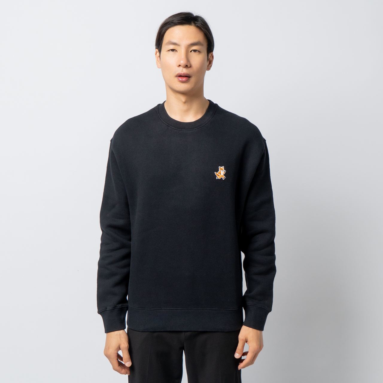 ★MAISON KITSUNE★ Chillex Fox Patch Regular Sweatshirt Ink CHILLAX PATCH REGULAR HOODIE | Maison Kitsuné