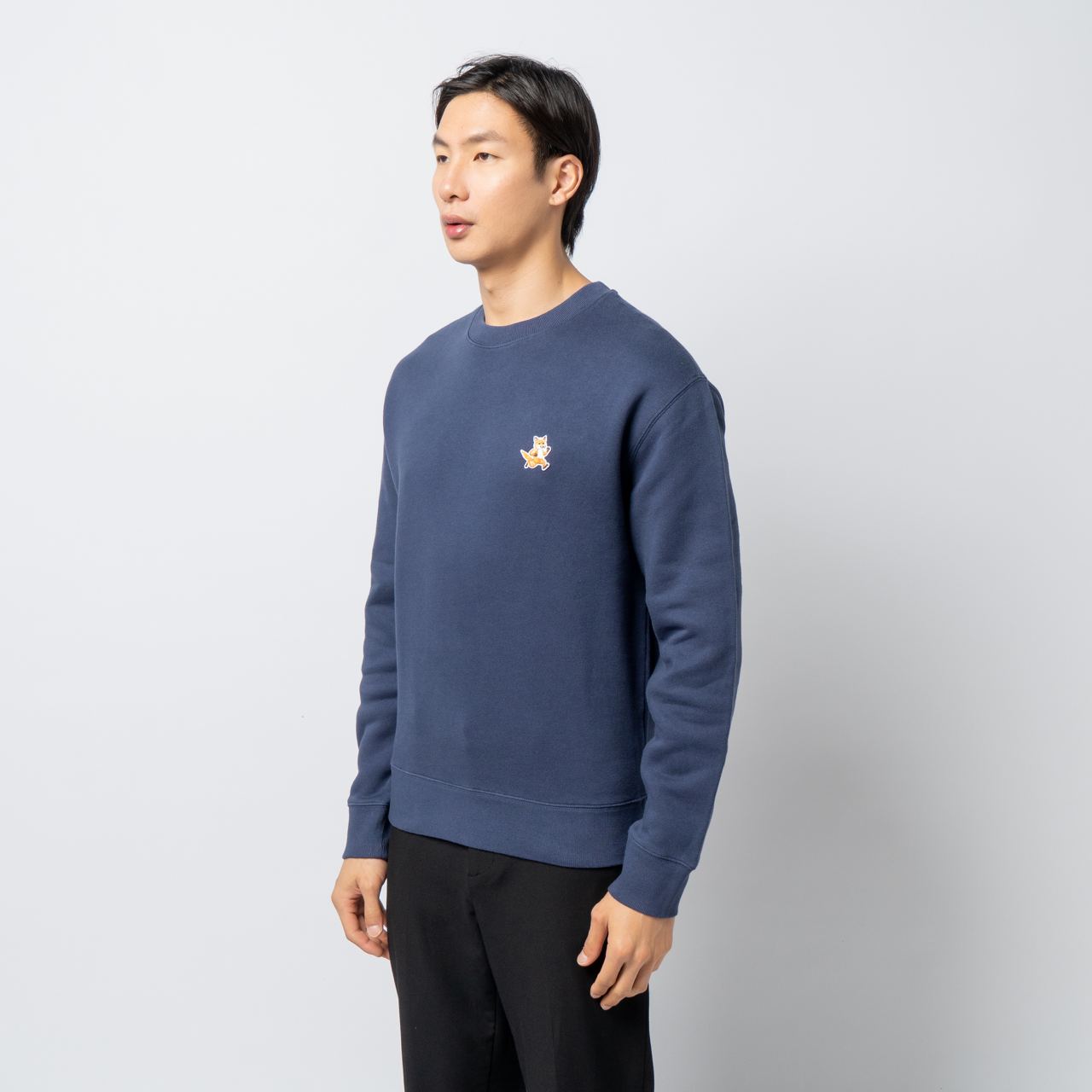 FOX dark blue クリアネイビー NAVY FOX PATCH CLASSIC TEE-SHIRT | Maison Kitsuné