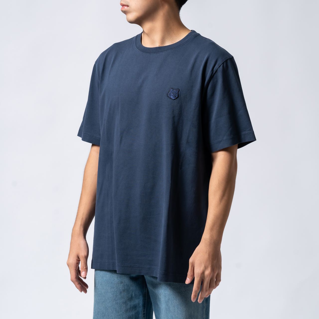 Maison Kitsuné Bold Fox Head Patch Comfort T-Shirt Ink Blue