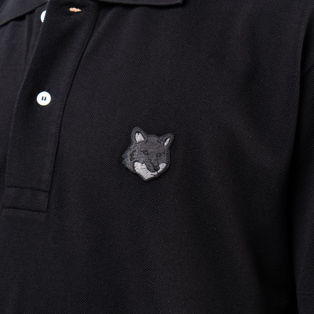 Maison Kitsunè Bold Fox Head Tonal Patch Polo Shirt Hampton Blue