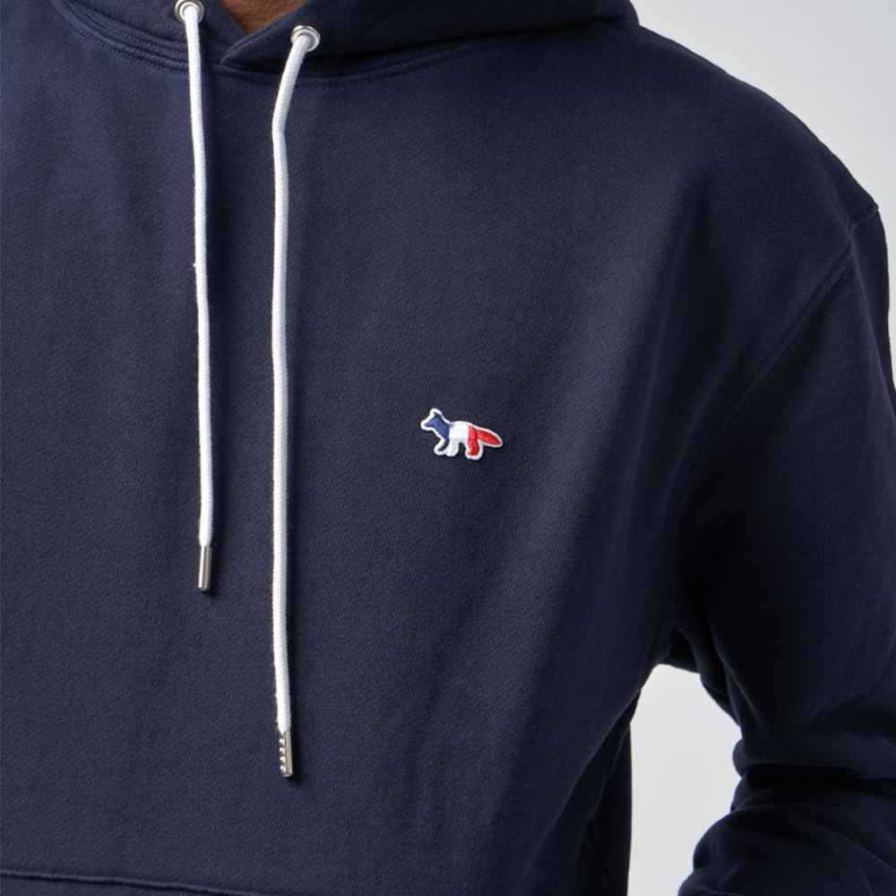 Maison Kitsune Tricolor Fox Patch Classic Hoodie Blue – voilà.id