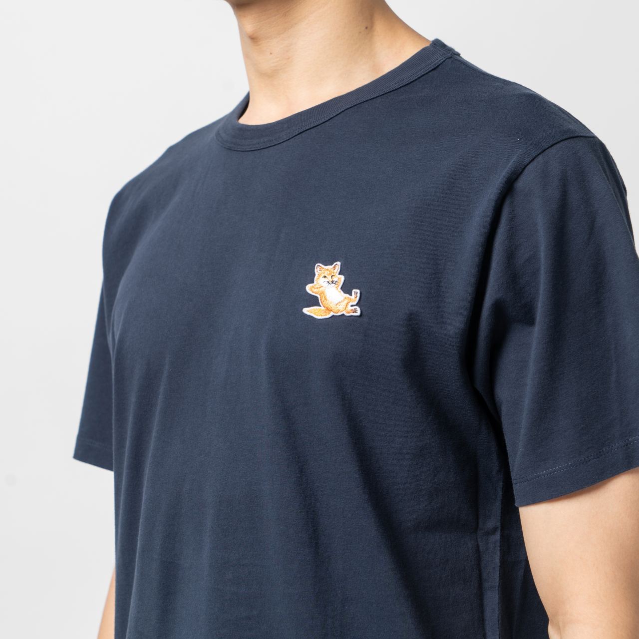 25SS new/MAISON KITSUNE ロゴ刺しゅうTシャツ T-Shirt Black DOUBLE BOLD FOX HEAD PATCH COMFORT TEE SHIRT | Maison Kitsuné