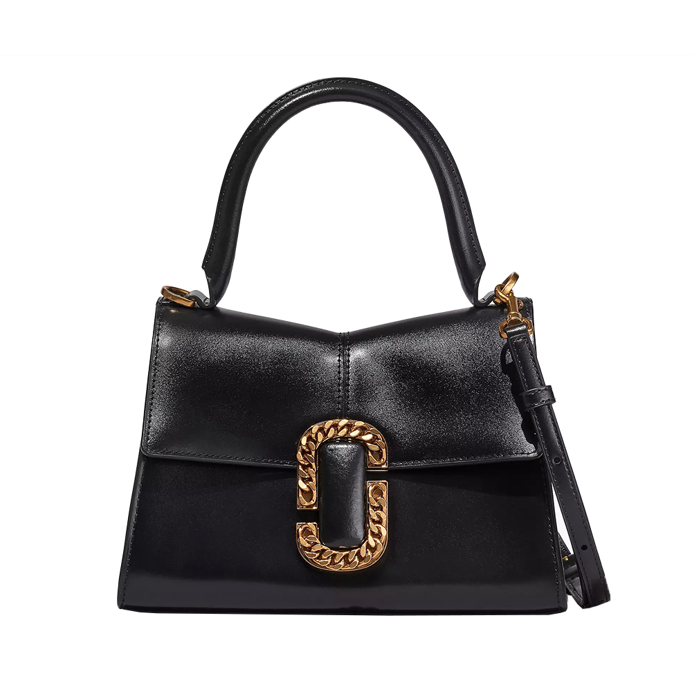 Marc Jacobs The St Marc Smooth Leather Top Handle Bag Black – voilà.id