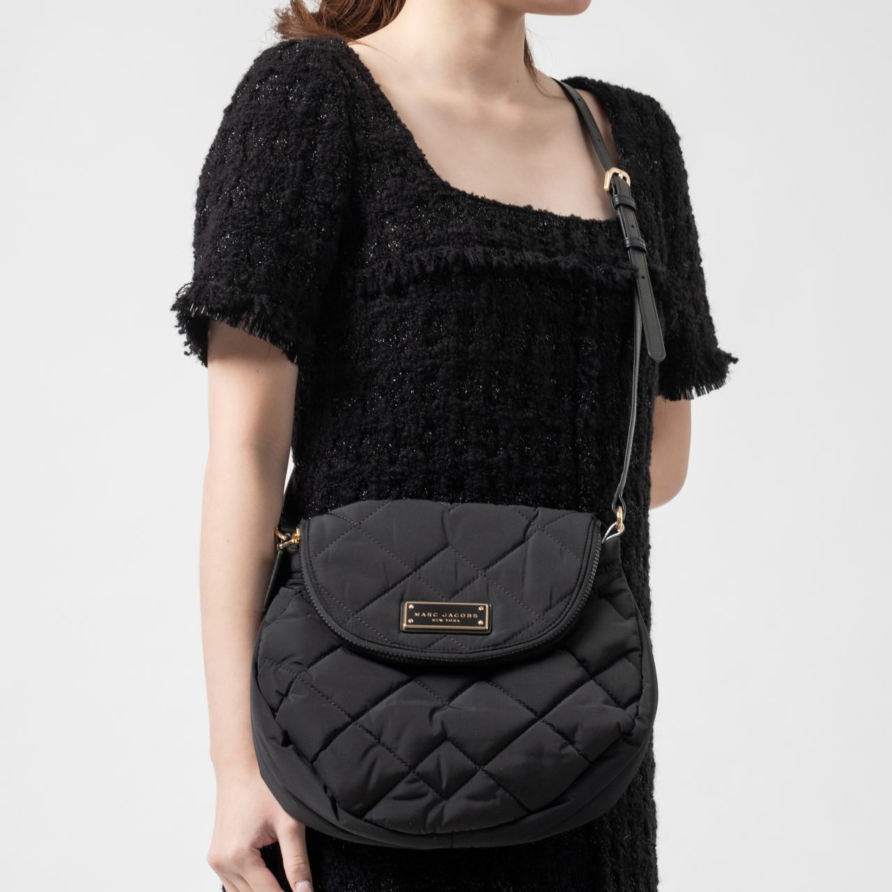 Marc Jacobs Natasha Quilted Nylon Crossbody Black – voilà.id
