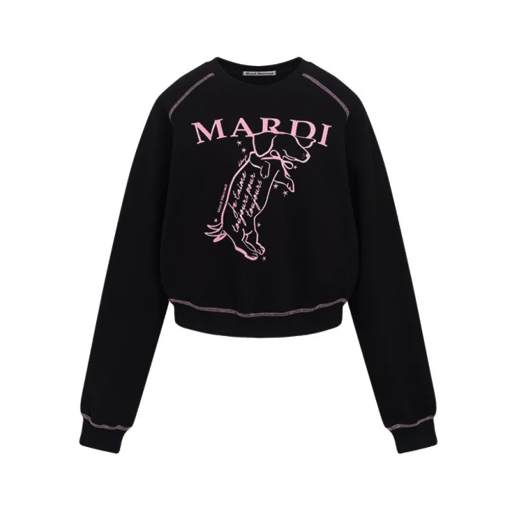 ●Mardi Mercredi●SWEATSHIRT + PANTS 上下 SET UP_BLACK Mardi Mercredi マルディメクルディ スウェット SWEATSHIRT