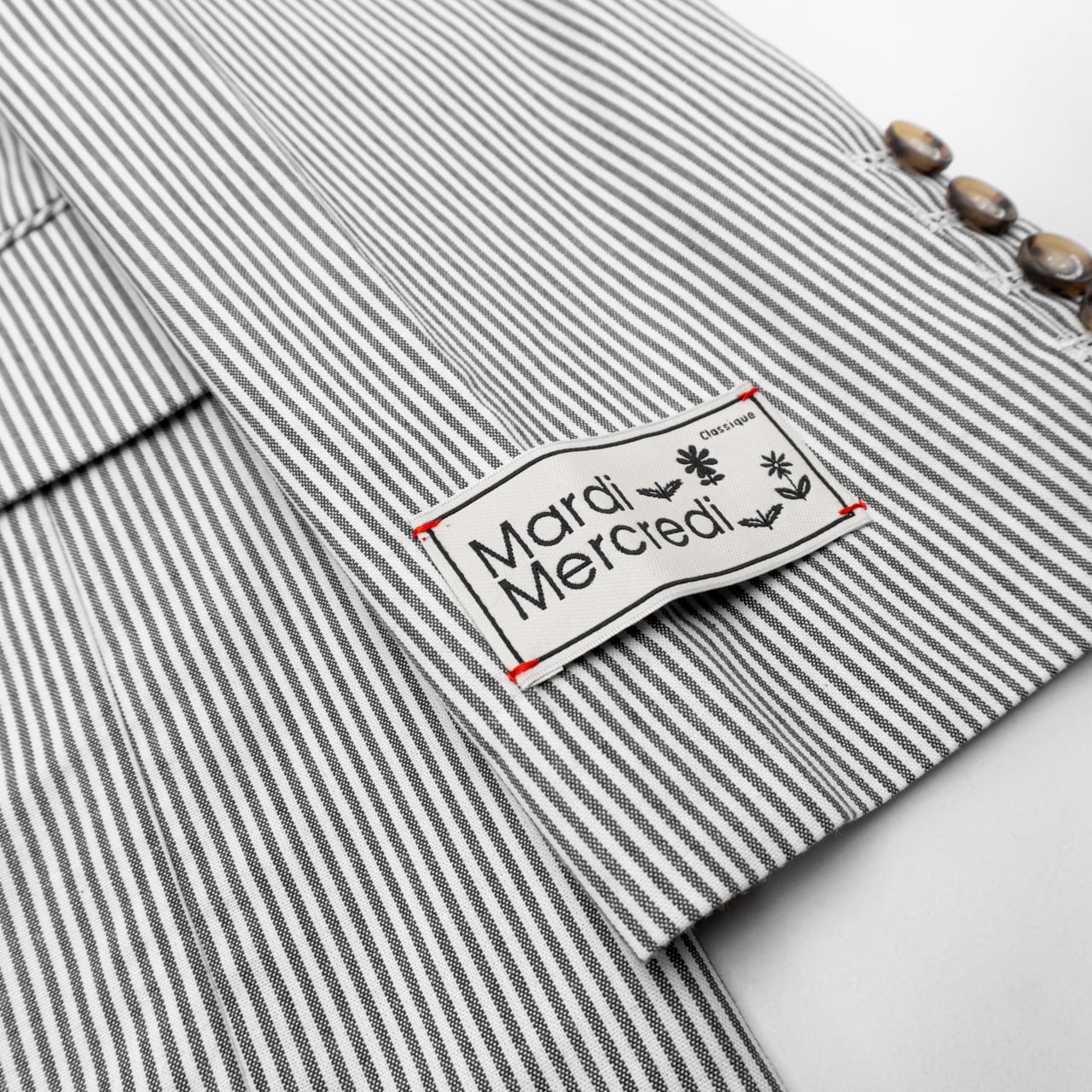 Mardi Mercredi OXFORD JACKET STRIPE Gray S