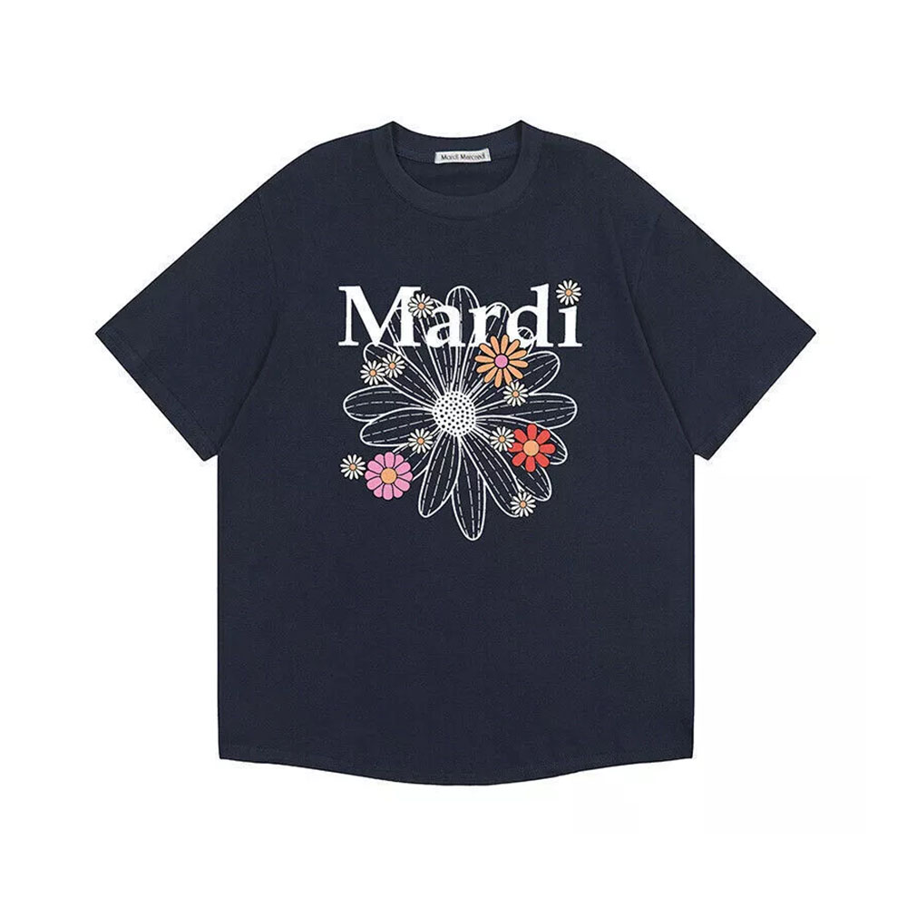 Mardi Mercredi Flower Blossom Oversized T-Shirt Navy Ivory