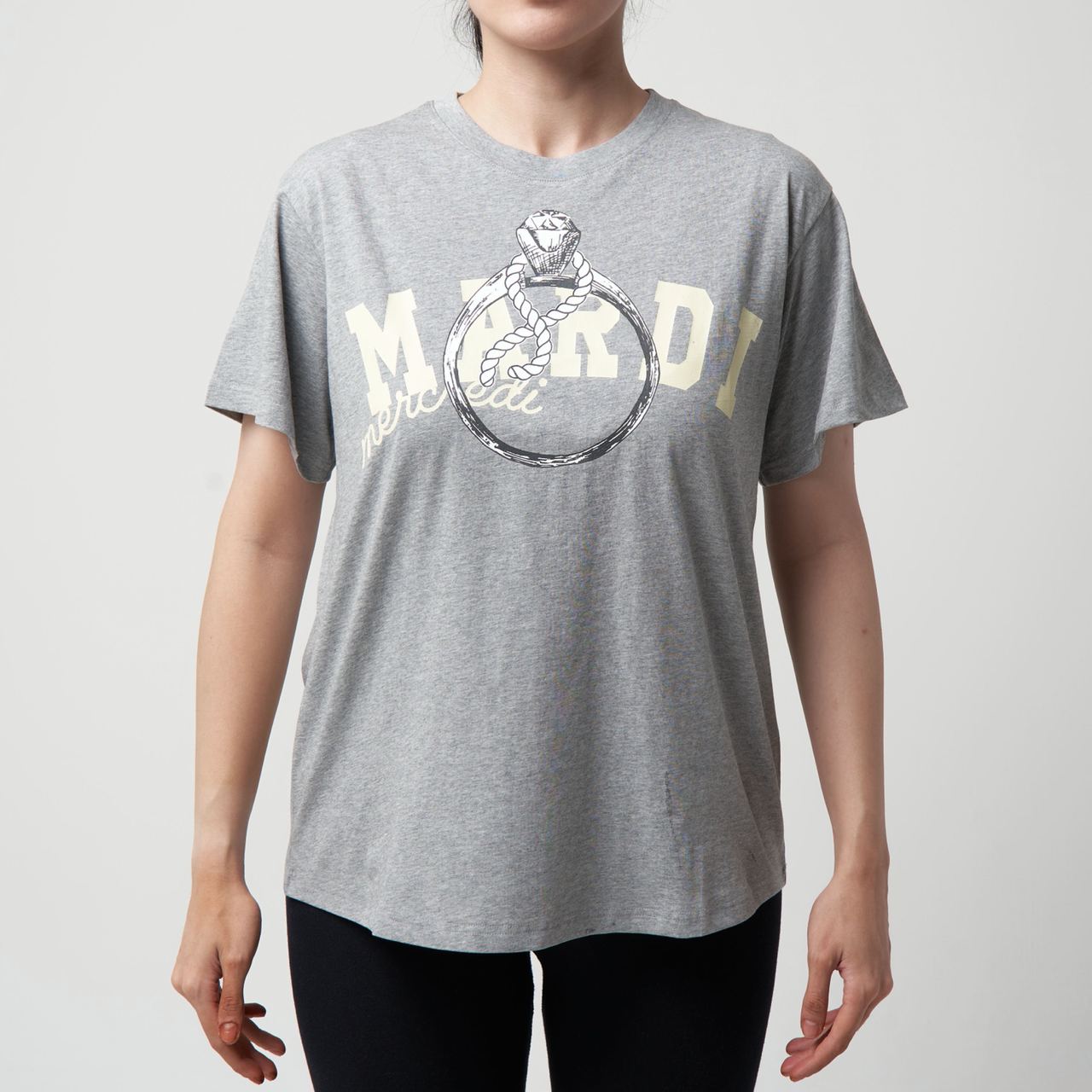 ●Mardi Mercredi●UNISEX TSHIRT TURNTABLE LOGO_GREY Ships from June 27] UNISEX TSHIRT TURNTABLE LOGO_GREY