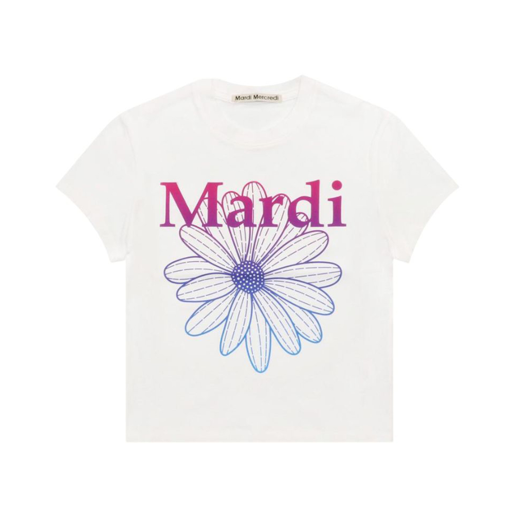 ★ Mardi Mercredi ★ CROPPED TSHIRT FLOWERMARDI MARDI MERCREDI Cropped T-Shirt FlowerMardi Blossom - White