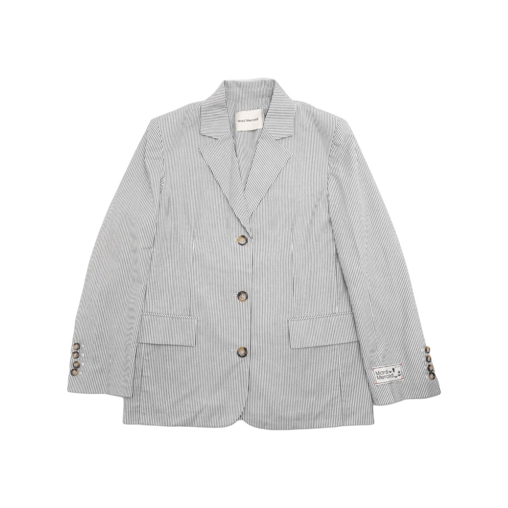 Mardi Mercredi Oxford Jacket Stripe Grey/White – voilà.id
