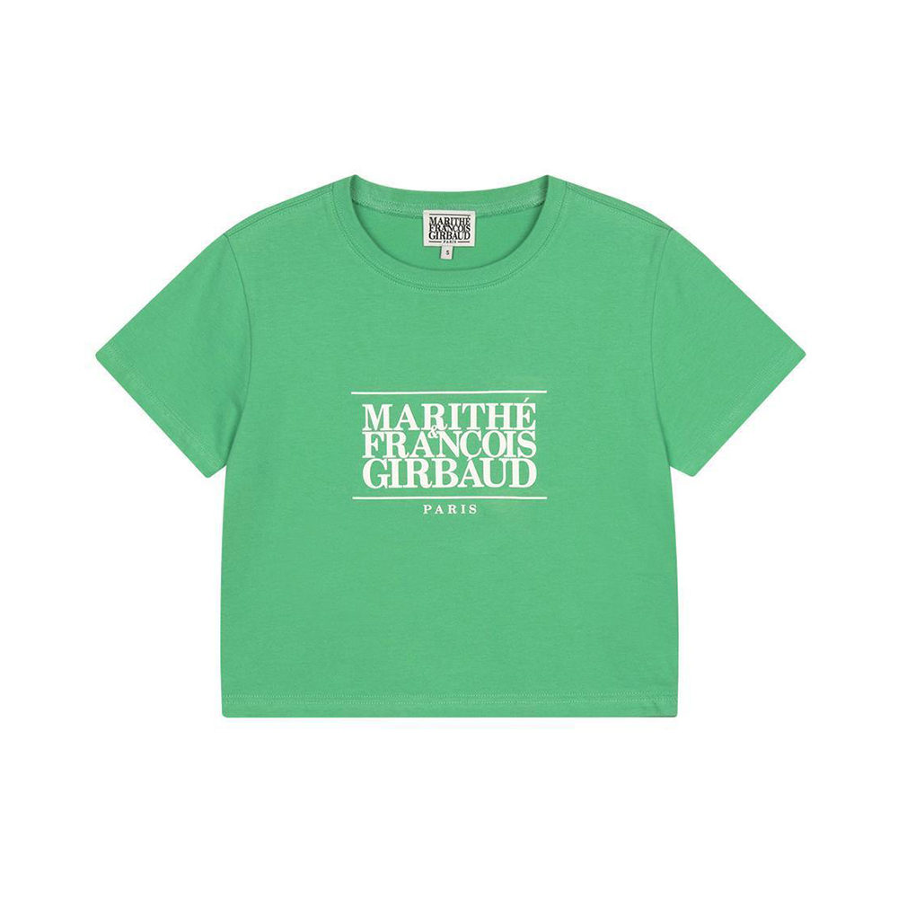 Marithé François Girbaud W Classic Logo Crop T-Shirt White