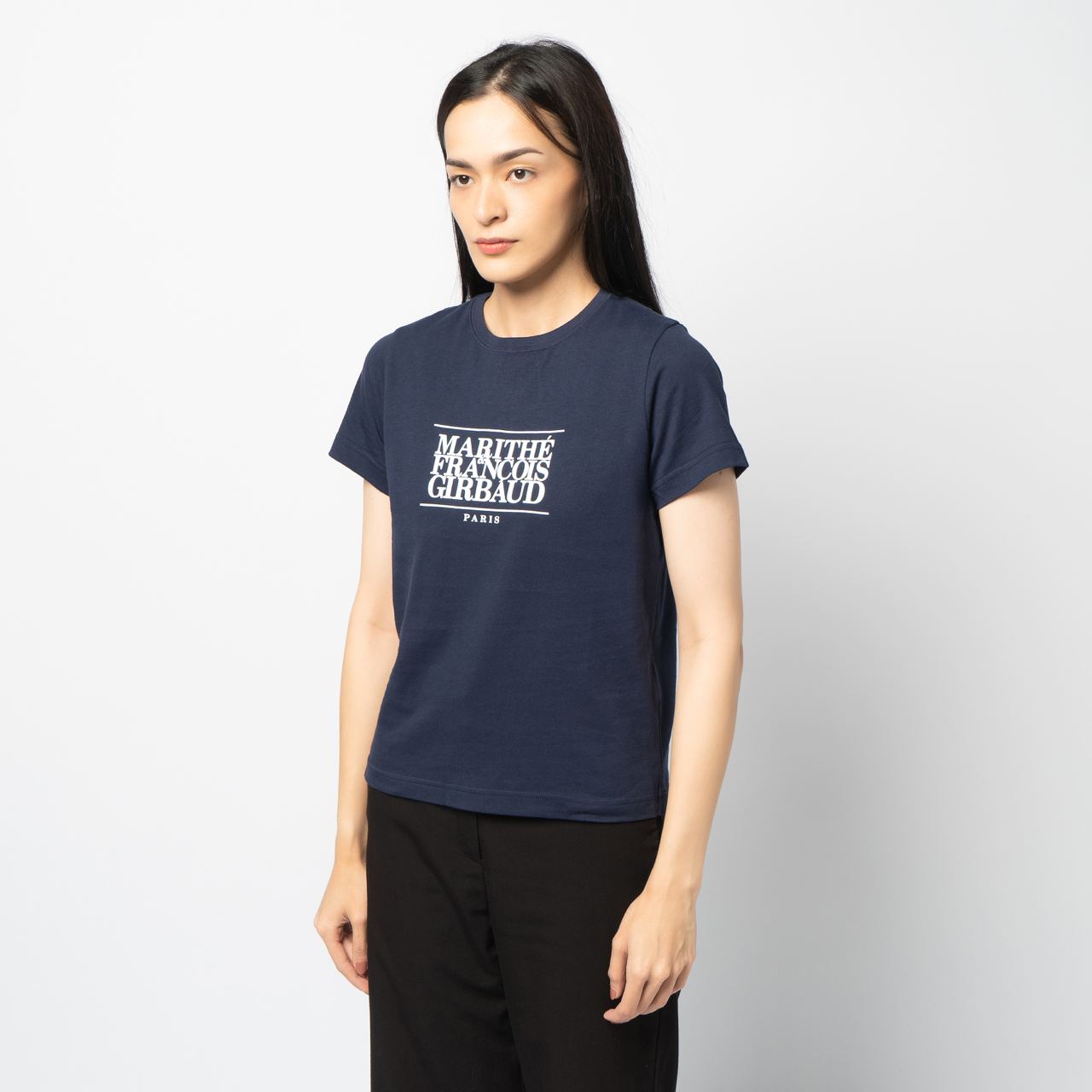★Marithe + Francois Girbaud★ REGULAR LOGO TEE navy MFG45CT Marithe Francois Girbaud New Classic Logo Ringer Tee Navy