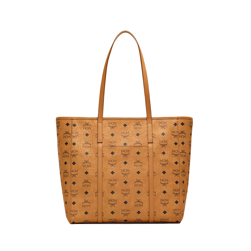 MCM Toni Top-Zip Visetos Medium Shopper Bag Cognac –