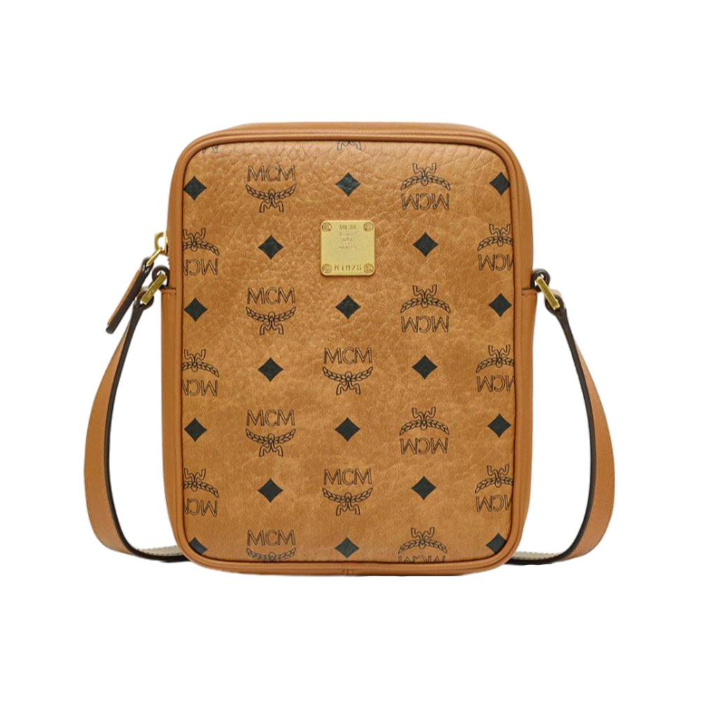 MCM Mini Klassik Visetos Crossbody Bag Cognac –