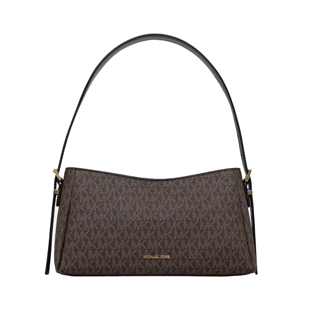 Michael Kors Moore Medium Signature Logo Shoulder Bag Brown