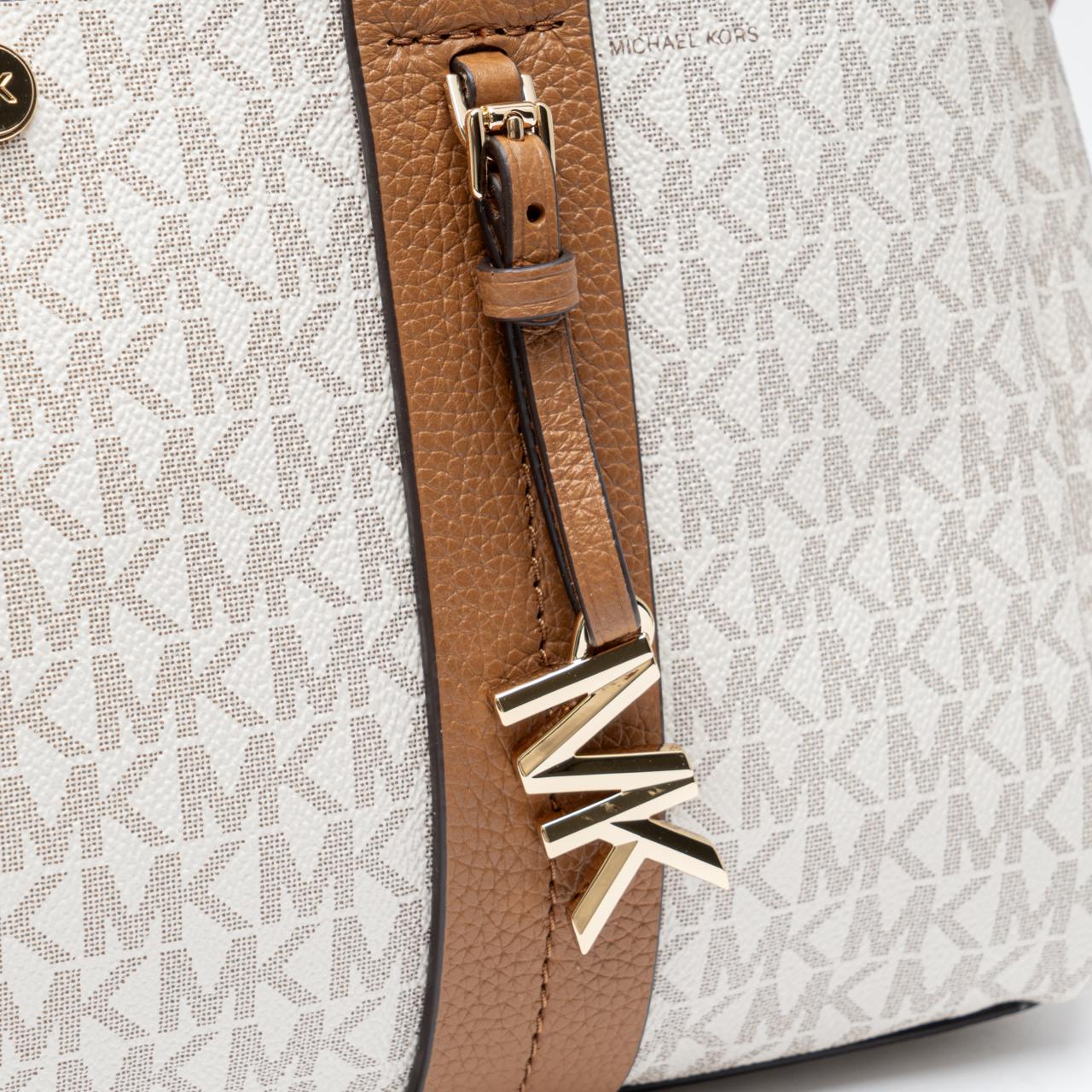 Romee Small Signature Logo Satchel Vanilla Acorn