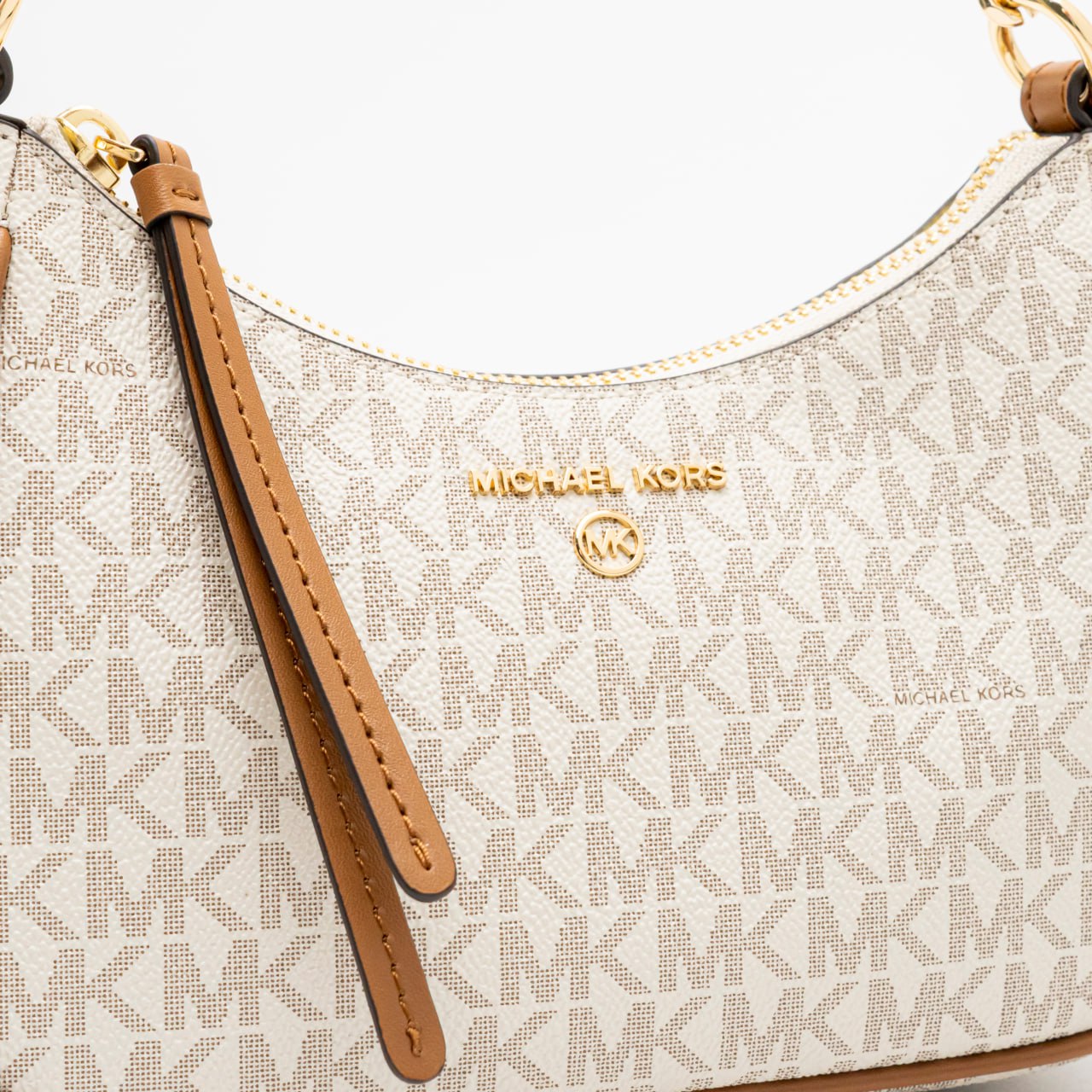 Michael Kors Jet Set Charm Small Logo Shoulder Bag Vanilla Acorn