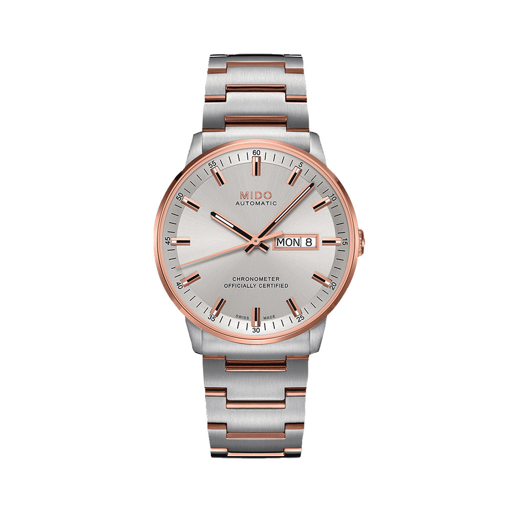 Commander II Chronometer Automatic Silver Dial Dual Tone Steel Strap