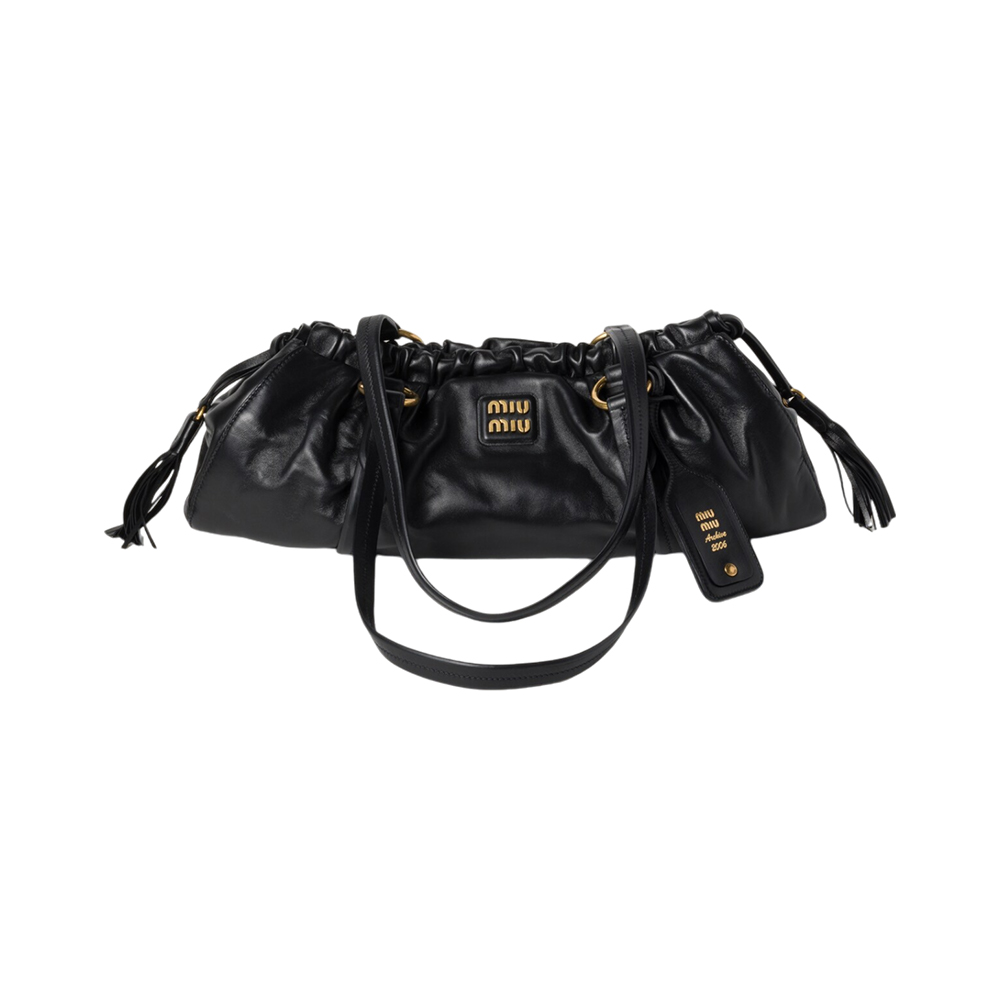 Miu Joie Shoulder Mini Bag Coffee Nappa Leather
