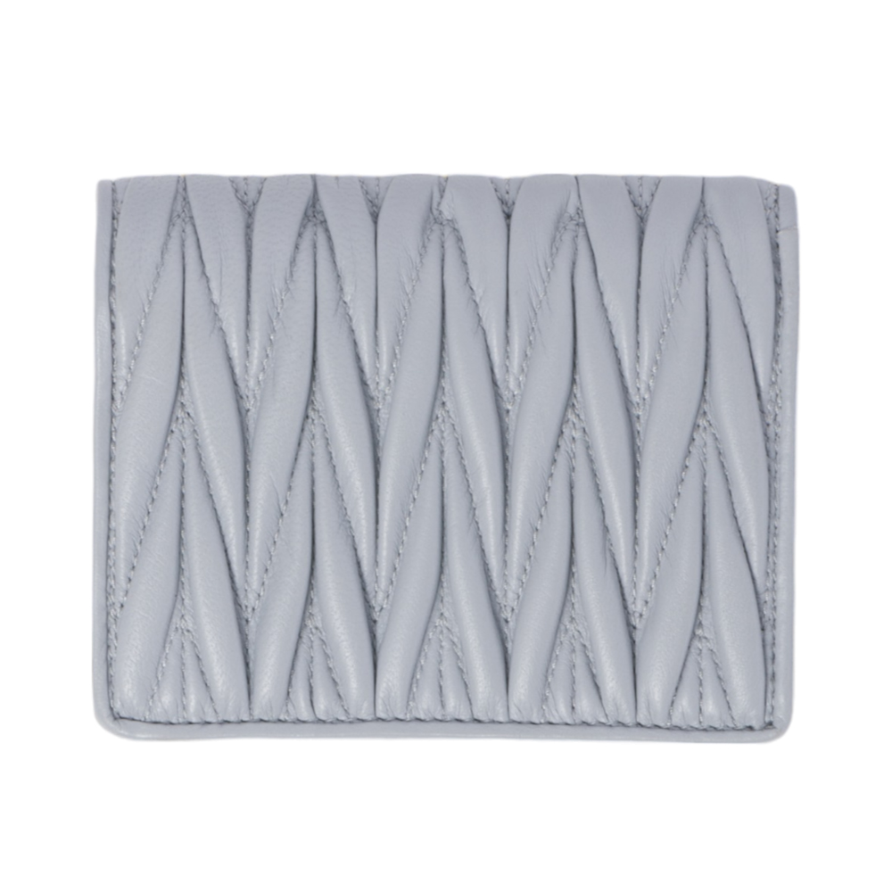 【MIUMIU】Logo Plaque Matelasse Effect Wallet（関税込み） Miu Miu logo-plaque Matelassé Leather Wallet | Green | FARFETCH