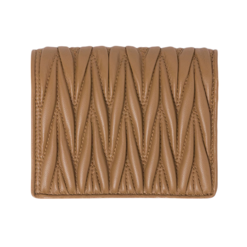 miumiu archive mini wallet dark brown