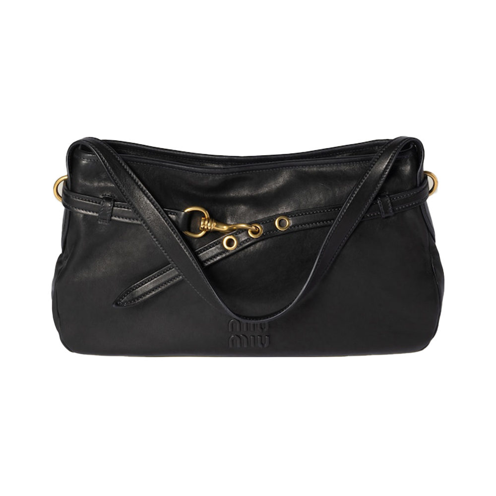 Miu Miu Aventure Medium Nappa Leather Bag Black –