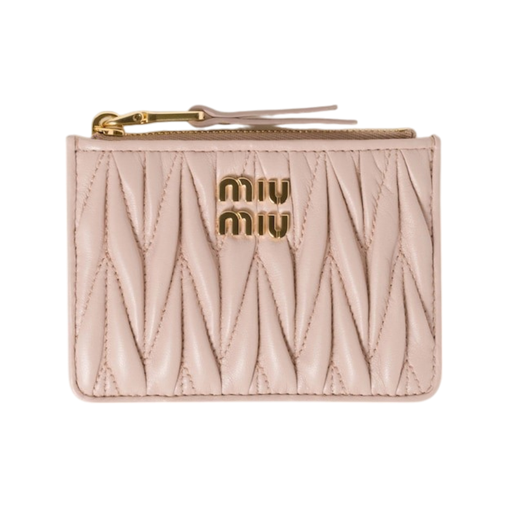 [MiuMiu] Small Leather Zipper Card Holder - ☆送料込☆ Women's Padded zipped card holder | MIU MIU | 24S