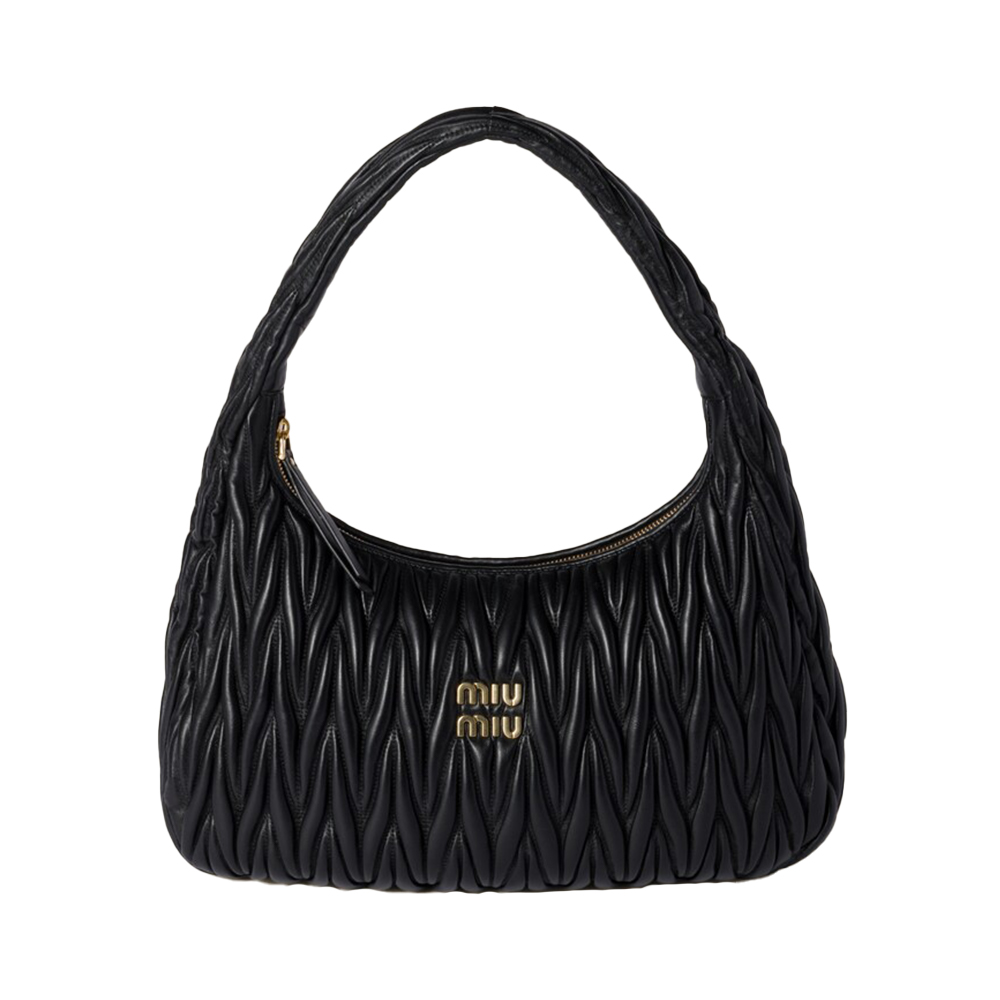 Hoboho Medium Nappa Leather Hobo Bag - Nero