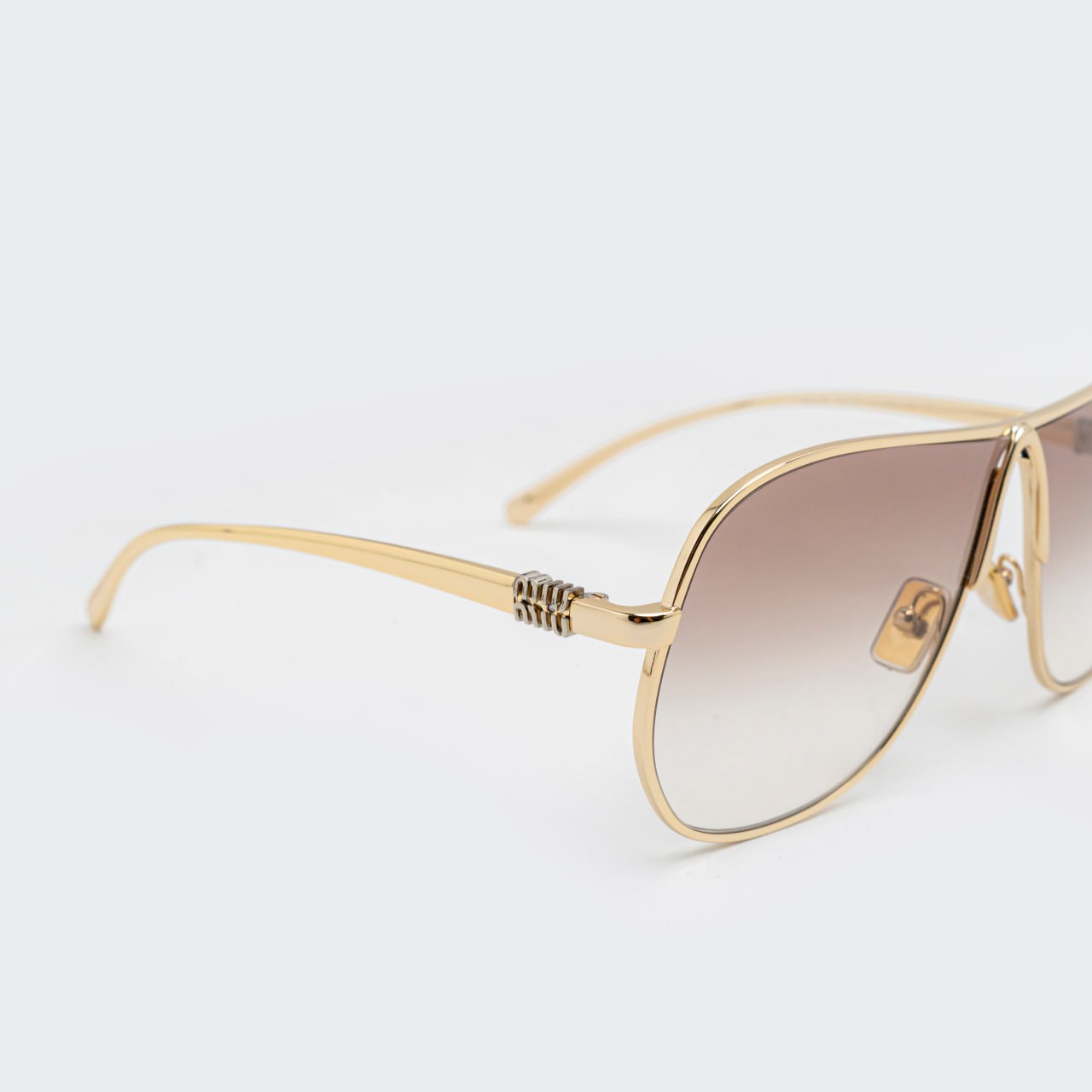 NEW!!! Miu Miu MUA56S 5AK90L Gold Metal Frame Brown Gradient Pilot Sunglasses MUA56S_5AK90L_MIU_MIU_Sunglass  main image 2