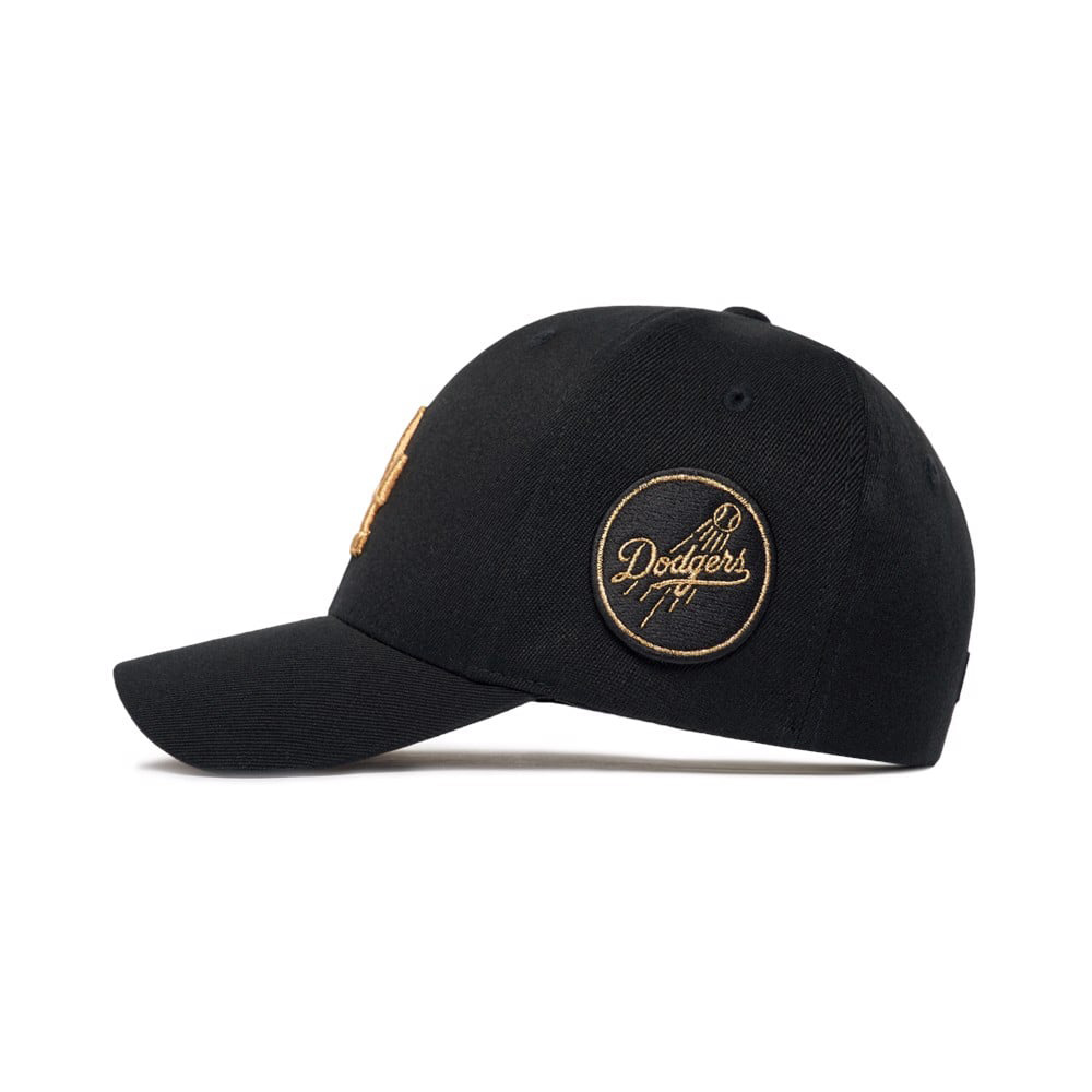 MLB LA Dodgers Circle Stamp Ball Cap Black/Gold – voilà.id