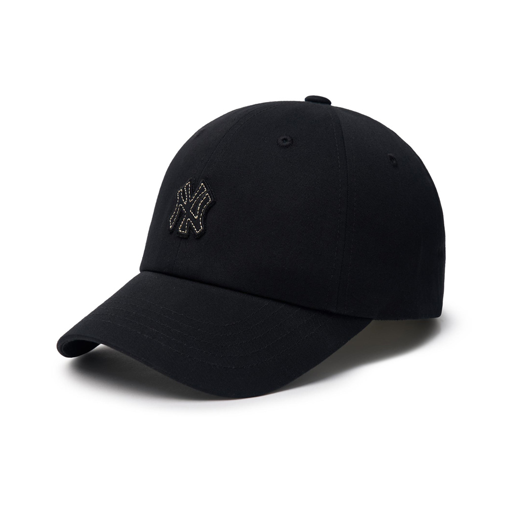 ★MLB☆MLB BLACK MINI L BALL CAP Team MLB Mens Black Embroidered Letter L Adjustable Baseball