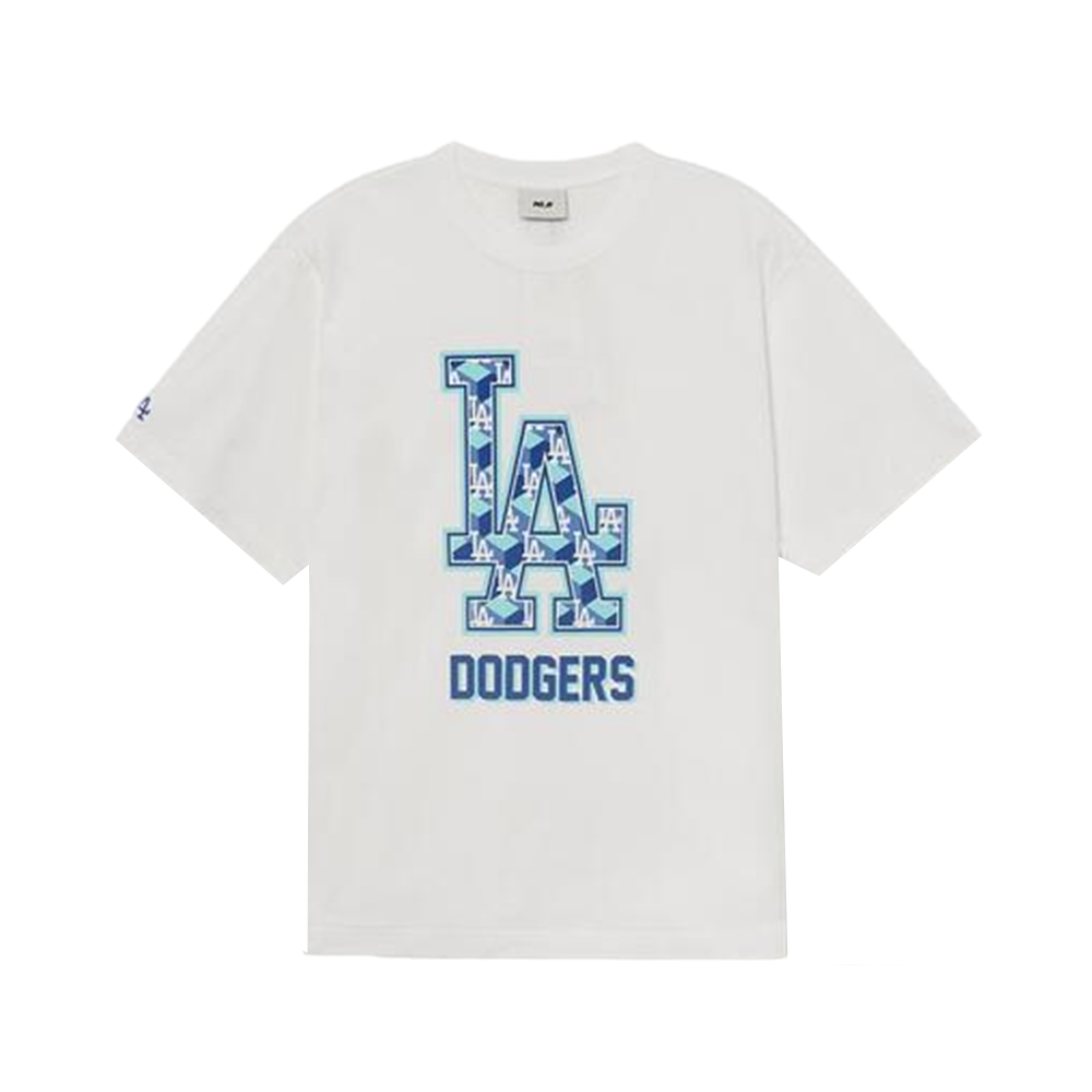 MLB LA Dodgers Cube Monogram Overfit T-Shirt White – voilà.id