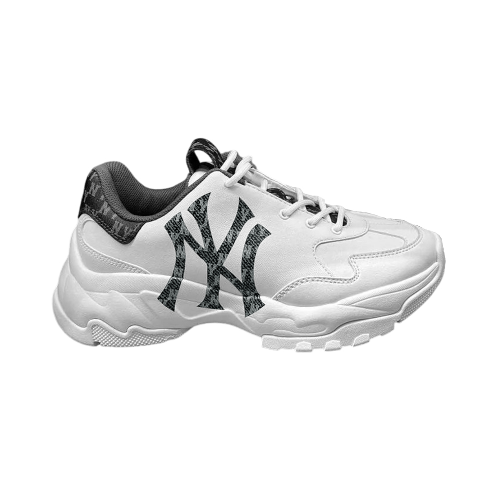 MLB NY Yankees Bigball Chunky Denim Monogram Sneakers White Black