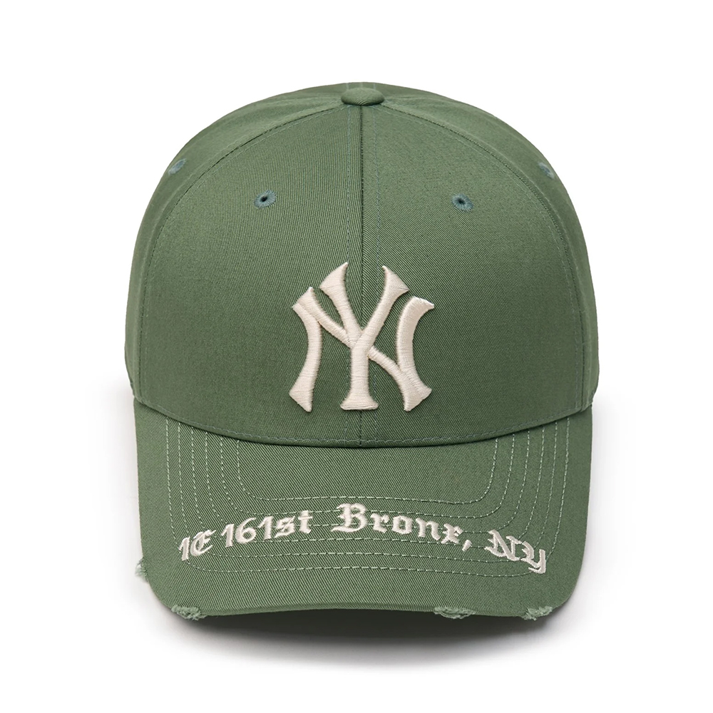 【2plan】Web lettering ball cap MLB Unisex Cursive Lettering Unstructured Ball Cap New York