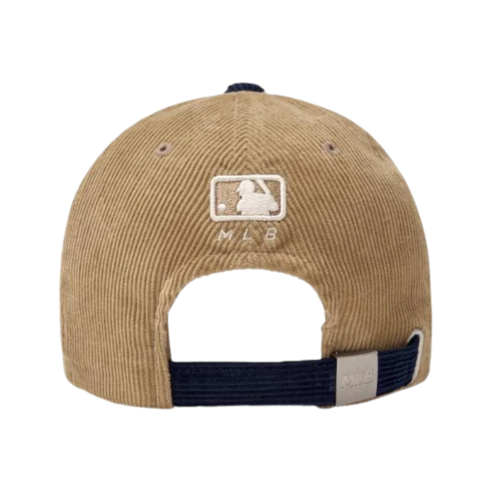MLB NY Yankees Varsity Corduroy Color Block Ball Cap Beige