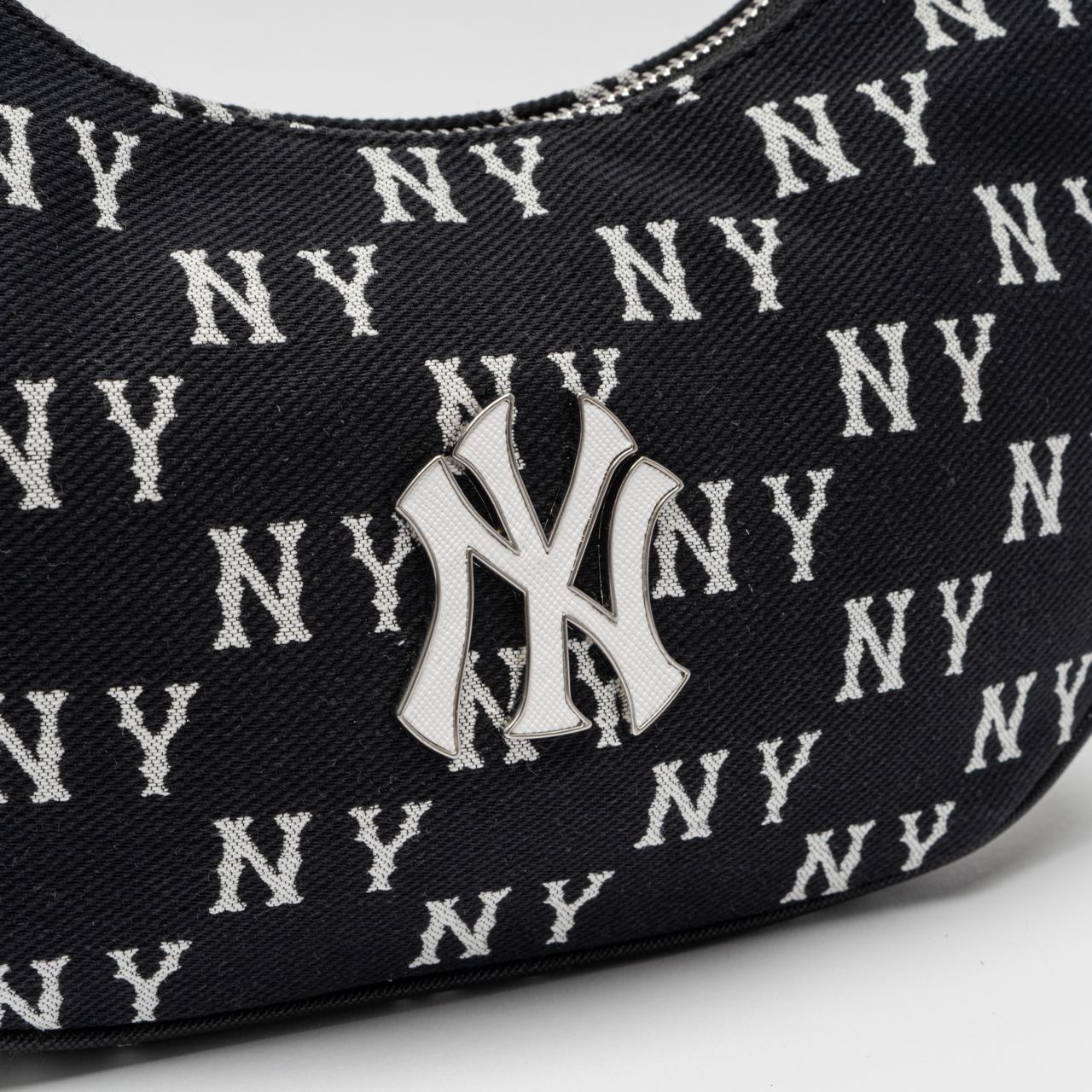 MLB NY Yankees Classic Monogram Jacquard Hobo Bag Cream