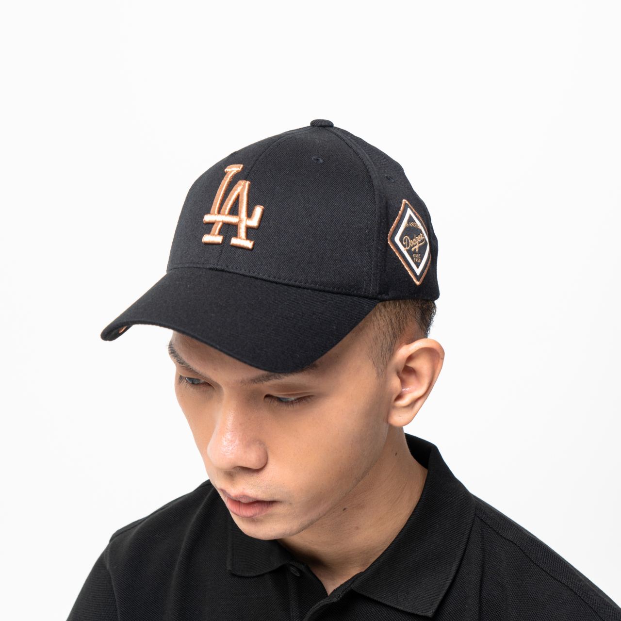 MLB LA Dodgers Stamp Ball Cap Black/Gold – voilà.id
