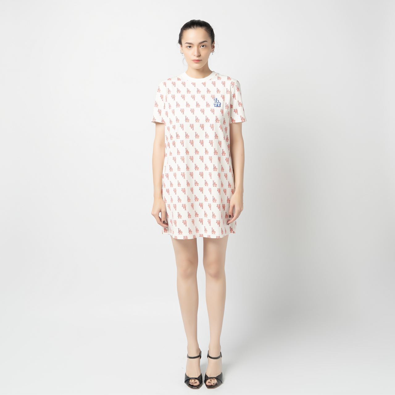 MLB Monogram Dress Ops La Short Sleeve White – voilà.id