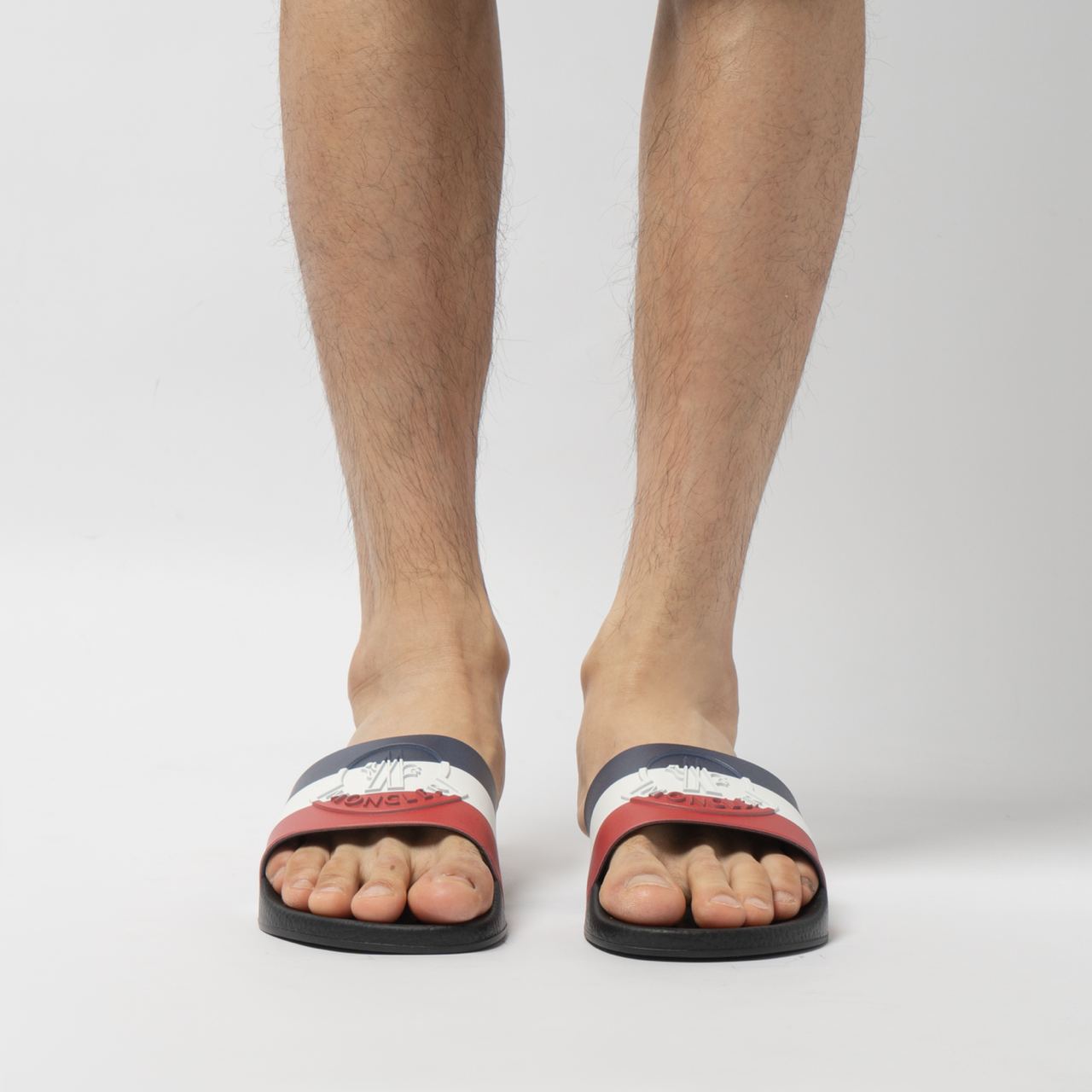 Moncler Basile French Flag Sandal Slide Black Men – voilà.id