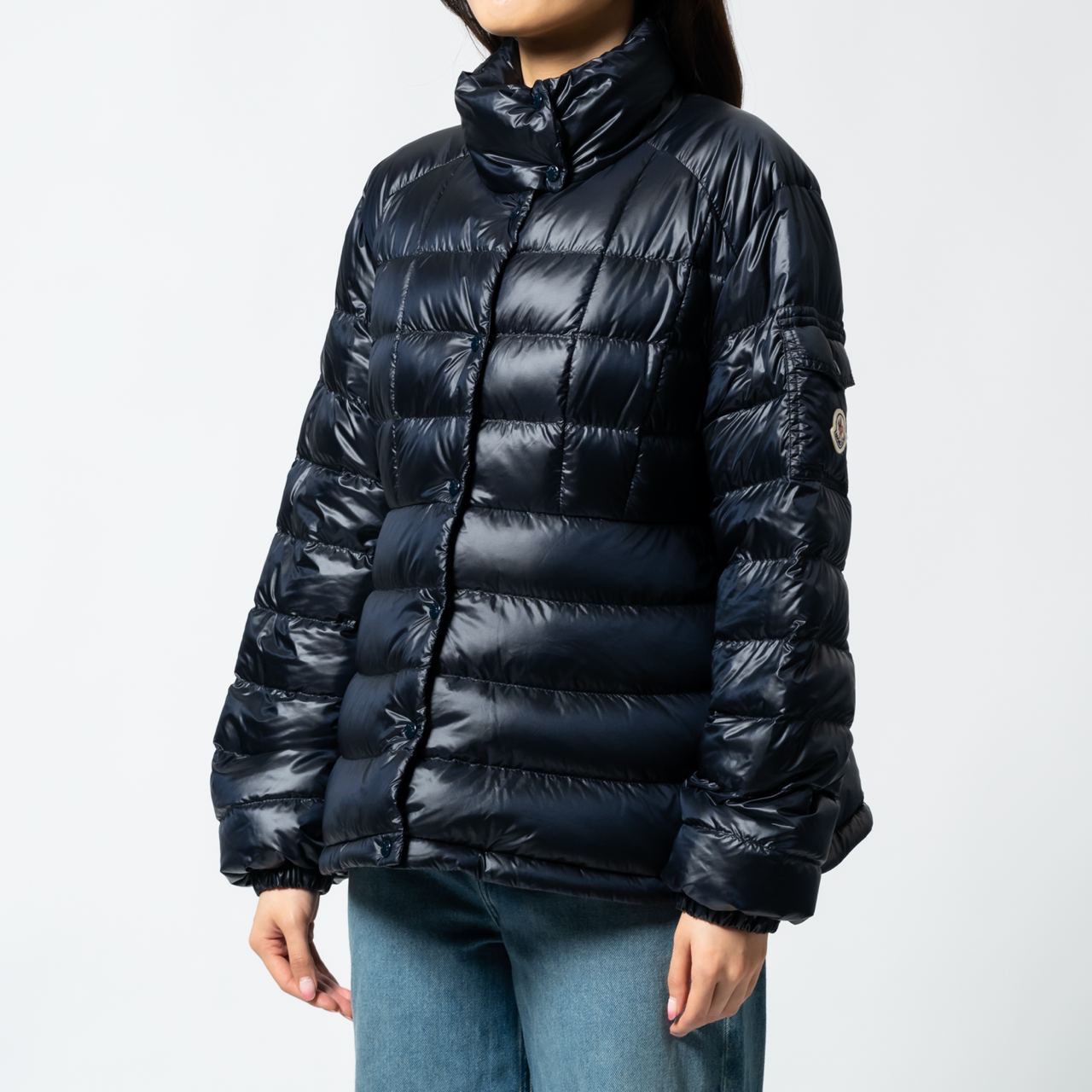Moncler Aminia Short Down Jacket Midnight Blue – voilà.id