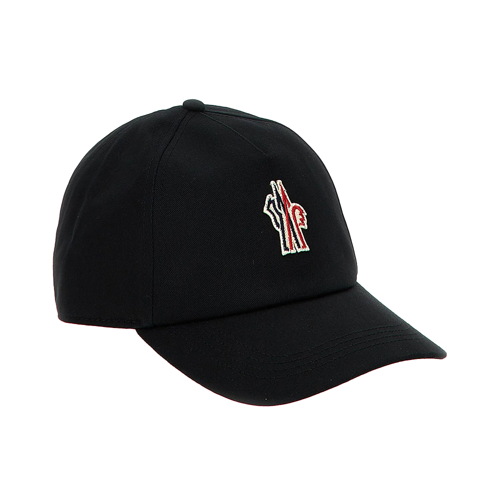 【関税＆送料込み】Moncler Black Cotton Cap Logo cotton gabardine baseball cap in black - Moncler