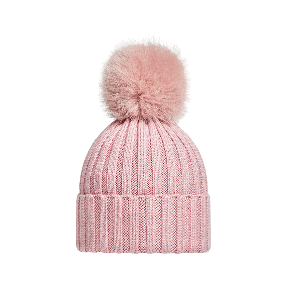Moncler Wool Beanie with Pom Pom Pink – voilà.id