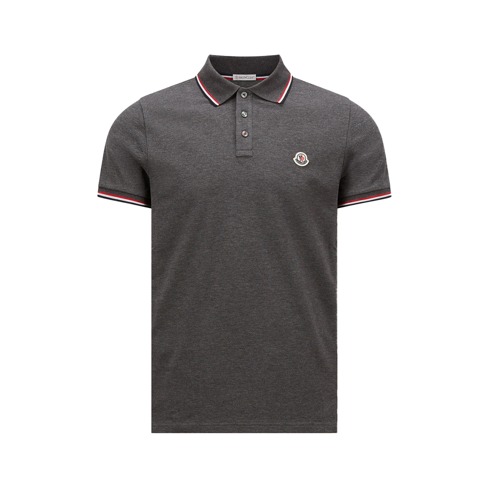 【着用1回】MONCLER 22SS POLO ブラック　xs Black Logo Patch Cotton Polo Shirt - Polos & T-shirts for