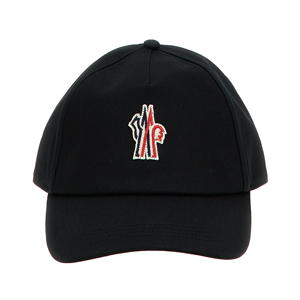 【関税＆送料込み】Moncler Black Cotton Cap Black Cotton Gabardine Baseball Cap - Hats & Beanies for Men