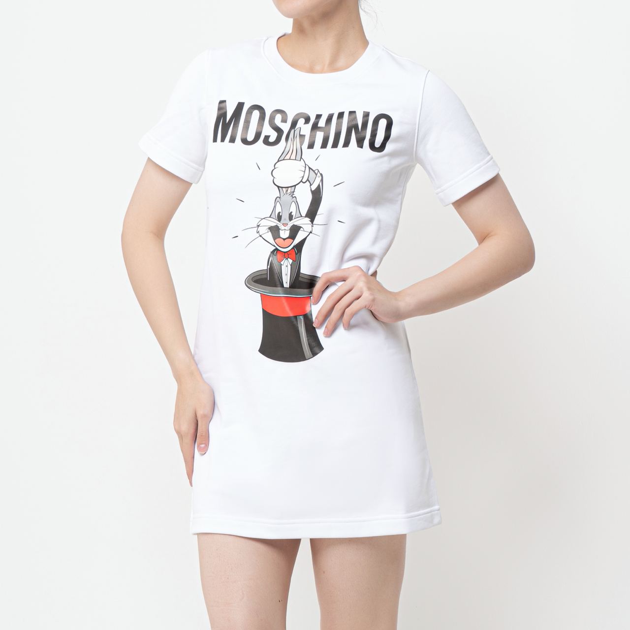 Moschino Bugs Bunny Print T-Shirt Dress White – voilà.id